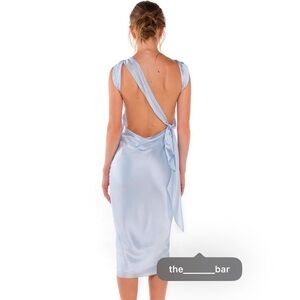 100% silk backless midi dress